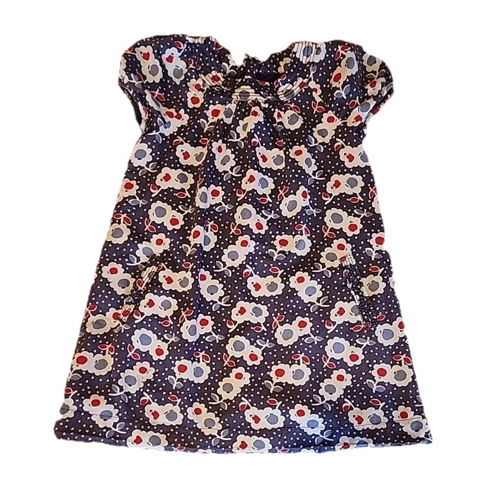 Mini Boden Dress 7-8Y Blue Floral Pockets Lined Cottage Kidcore Whimsical Retro